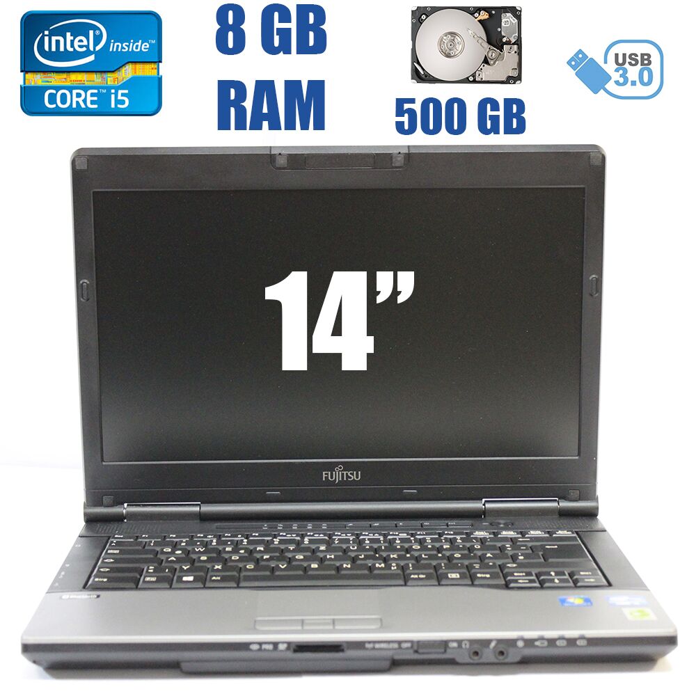 Fujitsu LifeBook S752 / 14" (1366x768) / Intel Core i5-3320M (2(4)ядра по 2.6 - 3.3 GHz) / 8 GB DDR3 / 500 GB HDD / USB 3.0 
Fujitsu LifeBook S752 / 14" (1366x768) / Intel Core i5-3320M (2(4)ядра по 2.6 - 3.3 GHz) / 8 GB DDR3 / 500 GB HDD / USB 3.0