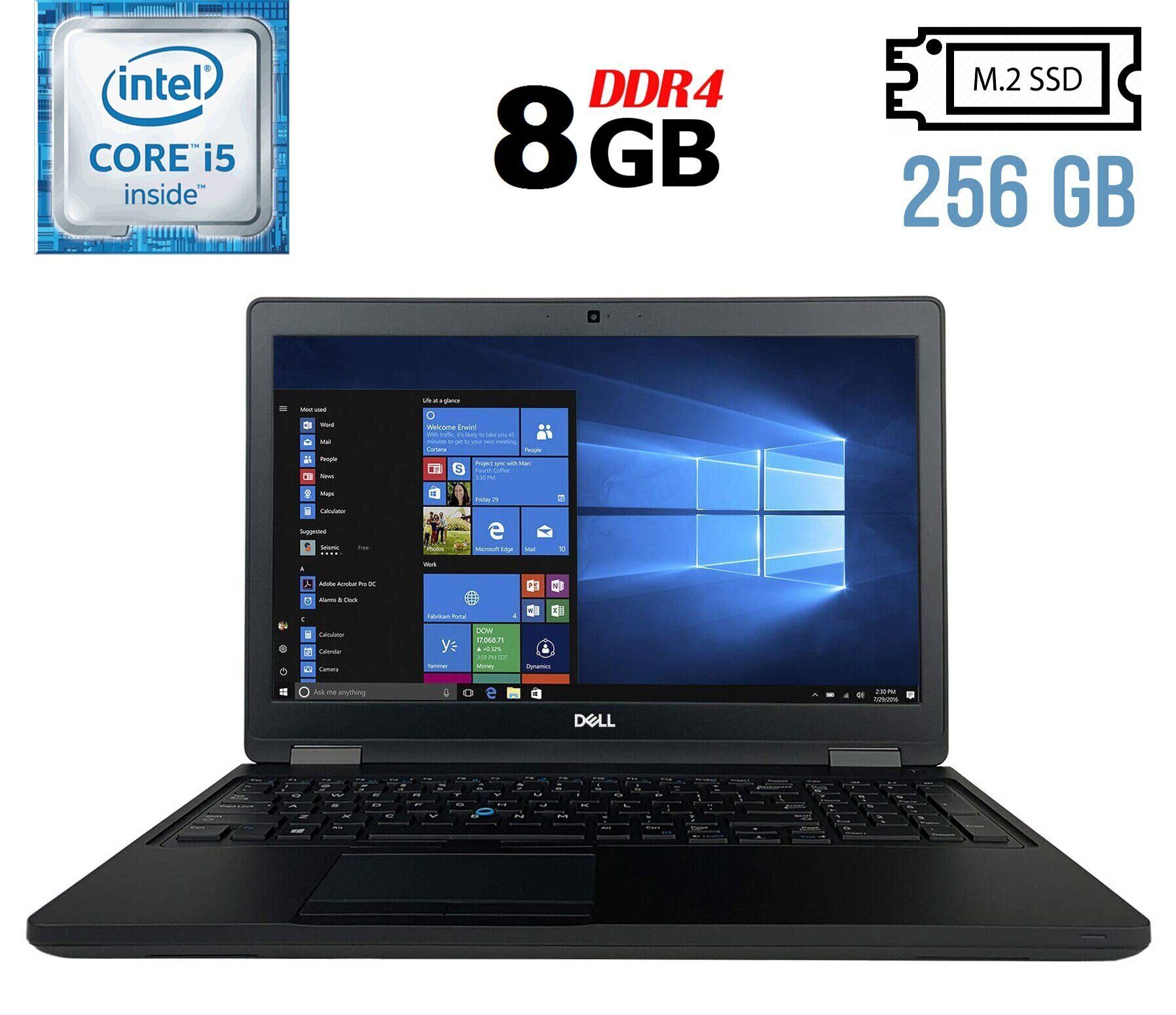 Ноутбук Б-класс Dell Latitude 5580 / 15.6" (1920x1080) IPS / Intel Core i5-6300U (2 (4) ядра по 2.4 - 3.0 GHz) / 8 GB DDR4 / 256 GB SSD M.2 / Intel HD Graphics 520 / WebCam / USB 3.1 / HDMI / Windows 10 лицензия
Ноутбук Б-класс Dell Latitude 5580 / 15.6" (1920x1080) IPS / Intel Core i5-6300U (2 (4) ядра по 2.4 - 3.0 GHz) / 8 GB DDR4 / 256 GB SSD M.2 / Intel HD Graphics 520 / WebCam / USB 3.1 / HDMI / Windows 10 лицензия