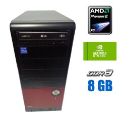 Комп'ютер Asus Vento A8 Tower / AMD Phenom II X6 1055T (6 ядер по 2.8 - 3.3 GHz) / 8 GB DDR3 / 120 GB SSD NEW + 1500 GB HDD / nVidia GeForce GTS 450, 1 GB GDDR5, 128-bit / 450W 