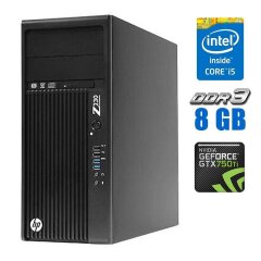 Робоча станція HP Workstation Z230 Tower / Intel Core i5-4570 (4 ядра по 3.2 - 3.6 GHz) / 16 GB DDR3 / 120 GB SSD+500 GB HDD / nVidia GeForce GTX 750 Ti, 2 GB GDDR5, 128-bit / DVD-ROM