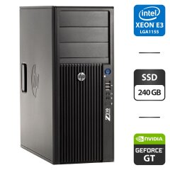 Рабочая станция HP Z210 Workstation Tower / Intel Xeon E3-1230 (4 (8) ядра по 3.2 - 3.6 GHz) / 8 GB DDR3 / 240 GB SSD / nVidia GeForce GT 730, 2 GB GDDR3, 64-bit / DVI