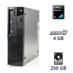 Системний блок Lenovo ThinkCentre M77 SFF / AMD Athlon II X2 B26 (2 ядра по 3.2 GHz) / 4 GB DDR3 / 250 GB HDD