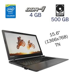 Ноутбук Lenovo Ideapad 100-15 IBY / 15.6" (1366x768) TN / Intel Celeron N2840 (2 ядра по 2.16 - 2.58 GHz) / 4 GB DDR3 / 500 GB HDD / Intel Atom HD Graphics Z3700 / WebCam / DVD-ROM