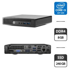 Неттоп HP ProDesk 400 G2 mini USFF / Intel Core i5-6500T (4 ядра по 2.5 - 3.1 GHz) / 8 GB DDR4 / 240 GB SSD / Intel HD Graphics 530 / DisplayPort