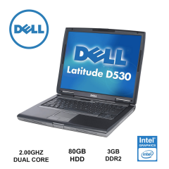 Ноутбук Dell latitude D530/ 15.4" (1280х800)/ Core2Duo T7250 (2.00GHz, 2 ядра)/ 3GB DDR2/ 80GB HDD/ Відеокарта Intel HD Graphics/ VGA, COM port