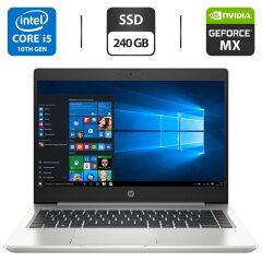 Игровой ноутбук Б-класс HP ProBook 440 G7 / 14" (1920x1080) IPS / Intel Core i5-10210U (4 (8) ядра по 1.6 - 4.2 GHz) / 8 GB DDR4 / 240 GB SSD / nVidia GeForce MX250, 2 GB GDDR5, 64-bit / WebCam / HDMI