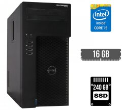Комп'ютер Dell Precision T1700 Tower / Intel Core i5-4590 (4 ядра по 3.3 - 3.7 GHz) / 16 GB DDR3 / 240 GB SSD / Intel HD Graphics 4600 / 365W / DVD-ROM / DisplayPort