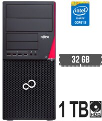Компьютер Fujitsu Esprimo P720 E90+ Tower / Intel Core i5-4590 (4 ядра по 3.3 - 3.7 GHz) / 32 GB DDR3 / 1000 GB HDD / Intel HD Graphics 4600 / DisplayPort / DVI