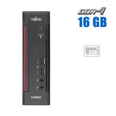 Неттоп Fujitsu Esprimo Q556-2 USFF / Intel Pentium G4400 (2 ядра по 3.3 GHz) / 16 GB DDR4 / 480 GB SSD / Intel HD Graphics 510 / DisplayPort