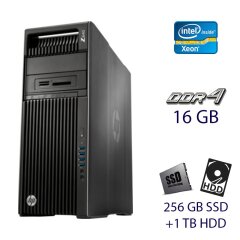 Сервер HP Workstation Z640 Tower / Intel Xeon E5-2609 v3 (6 ядра по 1.90 GHz) / 16 GB DDR4 / 256 GB SSD + 1000 GB HDD / nVidia Quadro 4000, 2 GB GDDR5, 256-bit