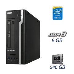 Компьютер Acer Veriton X2632G SFF / Intel Core i5-4570 (4 ядра по 3.2 - 3.6 GHz) / 8 GB DDR3 / 240 GB SSD / AMD Radeon HD 7570, 1 GB GDDR3, 128-bit