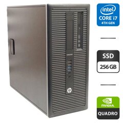 Комп'ютер HP EliteDesk 800 G1 Tower / Intel Core i7-4790 (4 (8) ядра по 3.6 - 4.0 GHz) / 16 GB DDR3 / 256 GB SSD / nVidia Quadro K420, 1 GB GDDR3, 128-bit / DVD-ROM / DVI