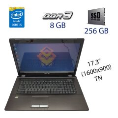 Ігровий ноутбук Asus K73S Brown / 17.3" (1600x900) TN / Intel Core i5-2430M (2 (4) ядра по 2.4 - 3.0 GHz) / 8 GB DDR3 / 256 GB SSD / nVidia GeForce GT 540M, 1 GB DDR3, 128-bit / WebCam / DVD-ROM / HDMI