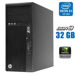 Робоча станція HP Workstation Z230 Tower / Intel Xeon E3-1240 v3 (4 (8) ядра по 3.4 - 3.8 GHz) / 32 GB DDR3 / 500 GB HDD / nVidia Quadro K2000, 2 GB GDDR5, 128-bit / DVD-ROM