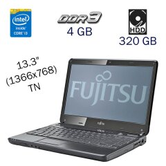 Ультрабук Fujitsu SH531 / 13.3" (1366x768) TN / Intel Core i3-2370M (2 (4) ядра по 2.4 GHz) / 4 GB DDR3 / 320 GB HDD / nVidia GeForce 410M, 1 GB DDR3, 64-bit / WebCam / DVD-ROM