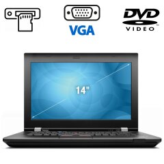 Ноутбук Lenovo ThinkPad L430 / 14'' (1366x768) TN / Intel Core i5-3230M (2 (4) ядра по 2.6 - 3.2 GHz) / 4 GB DDR3 / 320 GB HDD / nVidia NVS 5400M, 1 GB GDDR3, 128-bit / DVD-ROM / VGA / Windows 10 Home