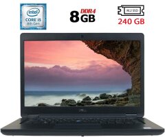 Ноутбук Б-клас Dell Latitude 5490 / 14" (1920x1080) IPS / Intel Core i5-8250U (4 (8) ядра по 1.6 - 3.4 GHz) / 8 GB DDR4 / 240 GB SSD M.2 / Intel UHD Graphics 620 / WebCam / USB 3.1 / HDMI