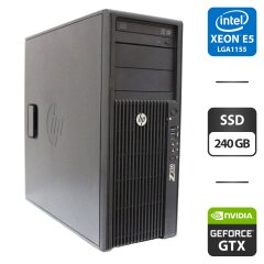 Робоча станція HP Z220 Workstation Tower / Intel Xeon E3-1230 v2 (4 (8) ядра по 3.3 - 3.7 GHz) / 8 GB DDR3 / 240 GB SSD / nVidia GeForce GTX 550 Ti, 1 GB GDDR5, 192-bit / DVD-ROM / HDMI