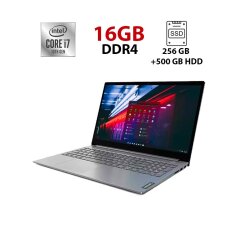 Ультрабук Б-клас Lenovo ThinkBook 15-IML / 15.6" (1920x1080) TN / Intel Core i7-1065G7 (4 (8) ядра по 1.3 - 3.9 GHz) / 16 GB DDR4 / 256 GB SSD + 500 GB HDD / Intel UHD Graphics / WebCam / HDMI