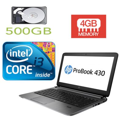 HP EliteBook 430 G2 / 13" / Intel Core i3-4030M (2(4) ядра по 1.9GHz) / 4 GB DDR3 / 500GB HDD / Intel HD Graphics 4400