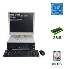 Комплект ПК: Fujitsu E3500 SFF / Intel Pentium E2160 (2 ядра по 1.8 GHz) / 3 GB DDR2 / 80 GB HDD + Монитор Б Класс 17" + Клавиатура + Мышь + Комплект кабелей