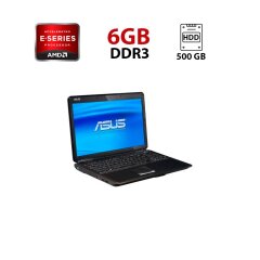 Ноутбук Asus K53U / 15.6" (1366x768) TN / AMD E-300 (2 ядра по 1.3 GHz) / 6 GB DDR3 / 500 GB HDD / AMD Radeon 6310M Graphics / WebCam