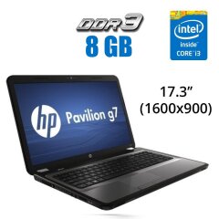 Ноутбук HP Pavilion g7-1310us Gray / 17.3" (1600x900) TN / Intel Core i3-2350M (2 (4) ядра по 2.3 GHz) / 8 GB DDR3 / 250 GB HDD / Intel HD Graphics 3000 / WebCam 