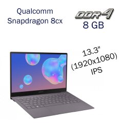 Ультрабук Samsung Galaxy Book S 4G / 13.3" (1920x1080) IPS / Qualcomm Snapdragon 8cx (8 ядра по 3.0 GHz) / 8 GB DDR4 / 256 GB SSD / Qualcomm Adreno 680 / WebCam