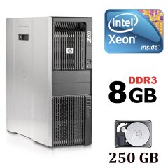 HP Z600 Tower / Intel® Xeon® X5650 (6 (12) ядер по 2.66 - 3.06 GHz) / 8 GB DDR3 / 250 GB HDD
