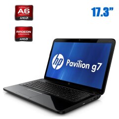 Ноутбук Б-класс HP Pavilion G7 / 17.3" (1600x900) TN / AMD A6-3400M (4 ядра по 1.4 - 2.3 GHz) / 4 GB DDR3 / 320 GB HDD / AMD Radeon HD 7450M, 1 GB DDR3, 64-bit / DVD-ROM / WebCam 