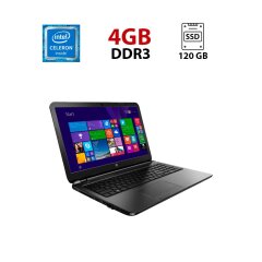 Ноутбук HP 250 G3 / 15.6" (1366x768) TN / Intel Celeron N2840 (2 ядра по 2.16 - 2.58 GHz) / 4 GB DDR3 / 120 GB SSD / Intel HD Graphics / WebCam