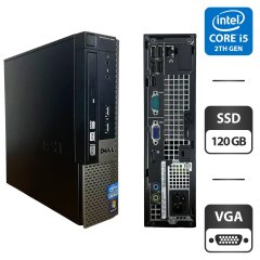 Компьютер Dell OptiPlex 990 USFF / Intel Core i5-2400S (4 ядра по 2.5 - 3.3 GHz) / 4 GB DDR3 / 120 GB SSD / Intel HD Graphics 2000 / DVD-ROM / VGA