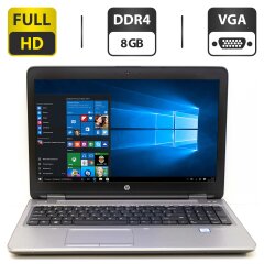 Ноутбук Б-класс HP ProBook 650 G2 / 15.6" (1920x1080) TN / Intel Core i5-6200U (2 (4) ядра по 2.3 - 2.8 GHz) / 8 GB DDR4 / 500 GB HDD / Intel HD Graphics 520 / WebCam / VGA