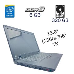 Ноутбук Б класс Lenovo ThinkPad SL510 / 15.6" (1366x768) TN / Intel Pentium T4500 (2 ядра по 2.3 GHz) / 6 GB DDR3 / 320 GB HDD / Intel HD Graphics / WebCam / АКБ не держит