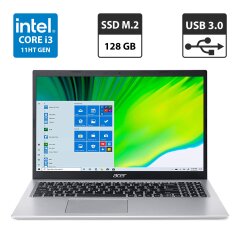 Новый ноутбук Acer Aspire 5 A515-56-36UT Slim / 15.6" (1920x1080) TN / Intel Core i3-1115G4 (2 (4) ядра по 3.0 - 4.1 GHz) / 4 GB DDR4 / 128 GB SSD M.2 / Intel UHD Graphics 630 / WebCam