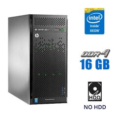 Сервер HP ProLiant ML110 G9 Tower / Intel Xeon E5-1603 v3 (4 ядра по 2.8 GHz) / 16 GB DDR4 / NO HDD(SAS) 2.5" / контроллер винчестера P440/4GB / 2x 750W