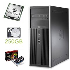 HP DC8000 Tower / Intel Core 2 Duo E8400 (2 ядра по 3.0 GHz) / 4 GB DDR3 / 250 GB HDD / GeForce GT 430 1 GB 
