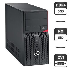 Компьютер Fujitsu Esprimo P556 E85+ Tower / Intel Core i3-6100 (2 (4) ядра по 3.7 GHz) / 8 GB DDR4 / NO SSD / Intel HD Graphics 530 / DVD-ROM / DVI