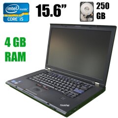 Lenovo ThinkPad T520 / 15.6" (1366x768) / Intel Core i5-2410M (2(4)ядра по 2.3 - 2.9GHz) / 4 GB DDR3 / 250 GB HDD / Webcam