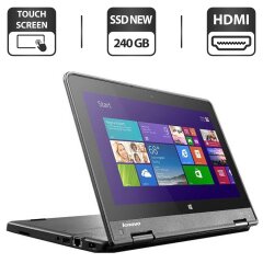 Ноутбук-трансформер Lenovo ThinkPad Yoga 11e (1st Gen) / 11.6" (1366x768) TN Touch / Intel Core M-5Y10c (2 (4) ядра по 0.8 - 2.0 GHz) / 4 GB DDR3 / 240 GB SSD NEW / Intel HD Graphics 5300 / USB 3.0 / Windows 10 Pro