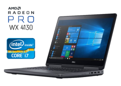 Игровой ноутбук Dell Precision 7520 / 15.6" (1920x1080) IPS / Intel Core i7-6920HQ (4 (8) ядра по 2.9 - 3.8 GHz) / 16 GB DDR4 / 480 GB SSD / AMD Radeon Pro WX 4130, 2 GB GDDR5, 128-bit / WebCam / Windows 10