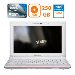 Нетбук Б-класс Samsung N143 / 10.1" (1366x768) TN / Intel Atom N455 (1 (2) ядро по 1.66 GHz) / 2 GB DDR3 / 250 GB HDD / Intel GMA 3150 Graphics / WebCam