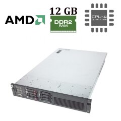 HP Proliant DL385 G5p 2U / 2 процессора AMD Opteron 2378 (4 ядра по 2.4 GHz) / 12 GB DDR2 / No HDD