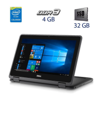 Нетбук Dell 2 in 1 11-3189 / 11.6" (1366x768) IPS Touch / Intel Celeron N3060 (2 ядра по 1.6 - 2.48 GHz) / 4 GB DDR3 / 32 GB eMMC / Intel HD Graphics 400 / WebCam / Windows 10