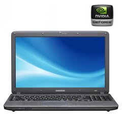 Ноутбук Samsung R528 / 15.6" (1366x768) TN / Intel Pentium T4400 (2 ядра по 2.2 GHz) / 4 GB DDR3 / 250 GB HDD / nVidia GeForce 310M, 512 MB DDR3, 64-bit / WebCam / АКБ не тримає
