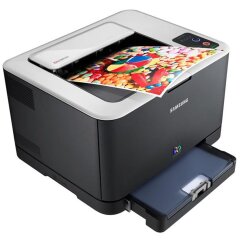 Принтер Samsung CLP-325 Color / Лазерная цветная печать / 2400x600 dpi / A4 / 16 стр/мин / USB 2.0, Ethernet, Wi-Fi / Картридж NEW / Кабели в комплекте