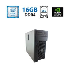 Робоча станція Dell Precision 3620 MT / Intel Xeon E3-1270 (4 (8) ядра по 3.4 - 3.8 GHz) / 16 GB DDR4 / 240 GB SSD + 500 GB HDD / nVidia Quadro K1200, 4 GB GDDR5, 128-bit
