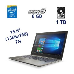 Ігровий ноутбук Lenovo 520-15IKB / 15.6" (1366х768) TN / Intel Core i7-7500U (2 (4) ядра по 2.7 - 3.5 GHz) / 8 GB DDR3 / 1 TB HDD / nVidia GeForce 940MX, 2 GB DDR3, 64-bit / WebCam / DVD-RW