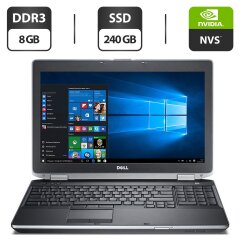 Ноутбук Dell Latitude E6530 / 15.6" (1600x900) TN / Intel Core i7-3540M (2 (4) ядра по 3.0 - 3.7 GHz) / 8 GB DDR3 / 240 GB SSD / nVidia NVS 5200M, 1 GB GDDR5, 64-bit / DVD-ROM / HDMI