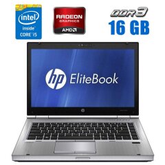Ноутбук Б-класс HP EliteBook 8470p / 14" (1600x900) TN / Intel Core i5-3360M (2 (4) ядра по 2.8 - 3.5 GHz) / 8 GB DDR3 / 256 GB SSD / AMD Radeon HD 7570M, 1 GB GDDR5, 64-bit / WebCam / DVD-RW